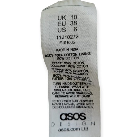 ASOS Mixed Broderie Tiered Mini Babydoll Dress | White | sz 6 | Cotton | Summer - Picture 7 of 11